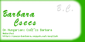 barbara csecs business card